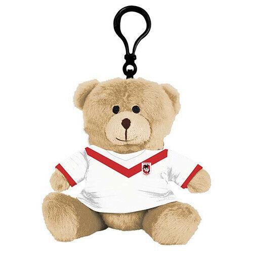 NRL Plush Teddy Bear Bag Tag - St George Illawarra Dragons - 120mm (H)