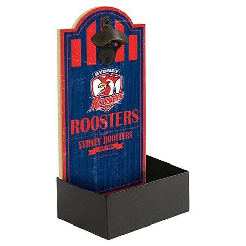 NRL Wall Bottle Opener with Catcher - Sydney Roosters - Gift