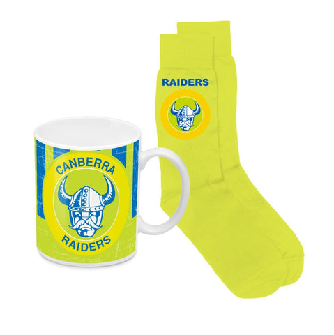 NRL Heritage Coffee Mug & Sock Pack - Canberra Raiders - Gift Boxed