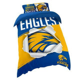 AFL Doona Quilt Cover With Pillow Case - West Coast Eagles - All Sizes
