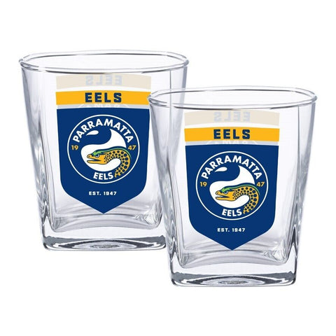 NRL Spirit Glass Set - Paramatta Eels - 250ml Cup - Set Of Two
