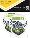 NRL Mini Decal - Canberra Raiders - Car Sticker Set Of 2 - 8x7cm