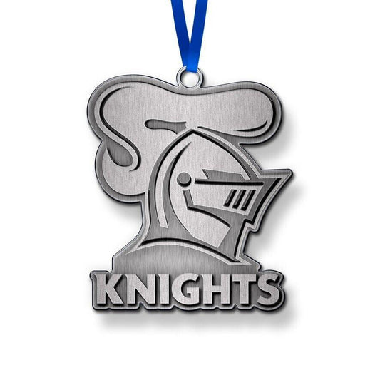 NRL Christmas Metal Ornament - Newcastle Knights - Approx. 70 x 50mm