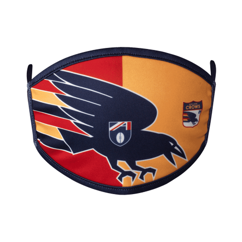 AFL Face Mask 2 Pack - Adelaide Crows - Washable - Adult - 3 Layer Protection