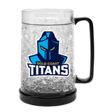 NRL Freeze Mug - Gold Coast Titans - 375ML - Gel Freeze Drinking Cup
