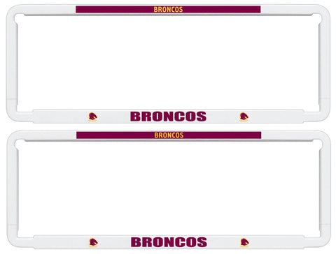 NRL Car Number Plate Frame - Set Of Two - Brisbane Broncos - Front/Back