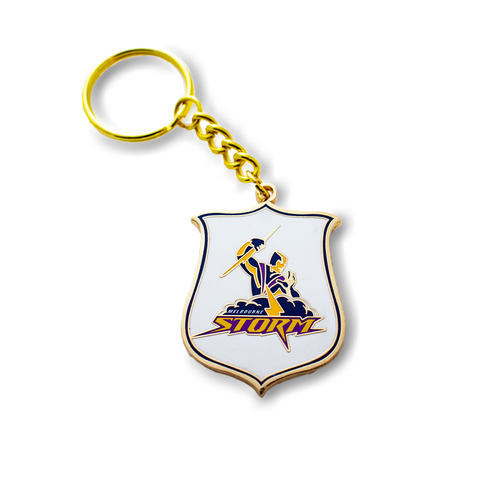 NRL Heritage Metal Key Ring  - Melbourne Storm - Logo Keyring - Rugby League