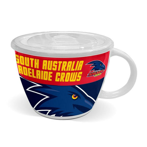 AFL Soup Mug with Lid - Adelaide Crows - Ceramic - 850mL Capacity