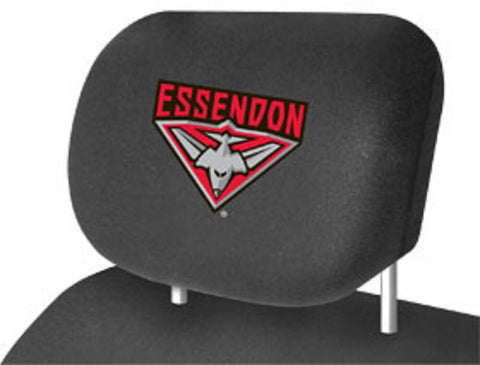 AFL Car Head Rest Cover - Essendon Bombers - Set Of Two Covers