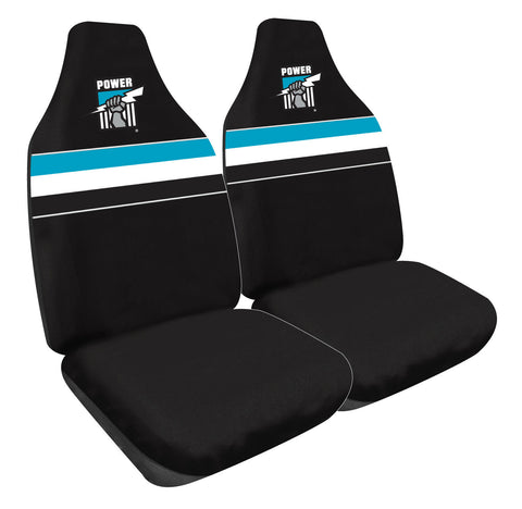 AFL Front Car Seat Covers - Port Adelaide Power - Set Of 2 One Size Fits All