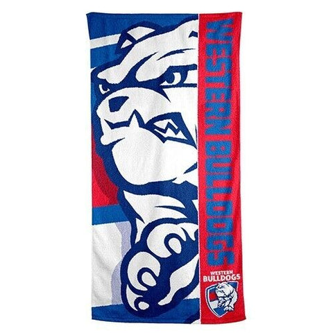 AFL Beach Towel - Western Bulldogs - Bath - Team Logo - 150cm x 75cm
