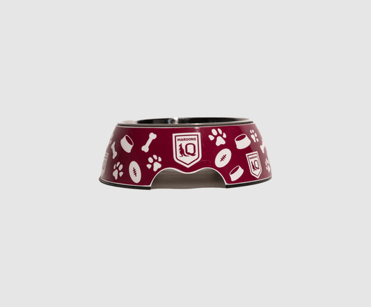 NRL Pet Bowl - Queensland Maroons - QLD - Food Water - Dog Cat