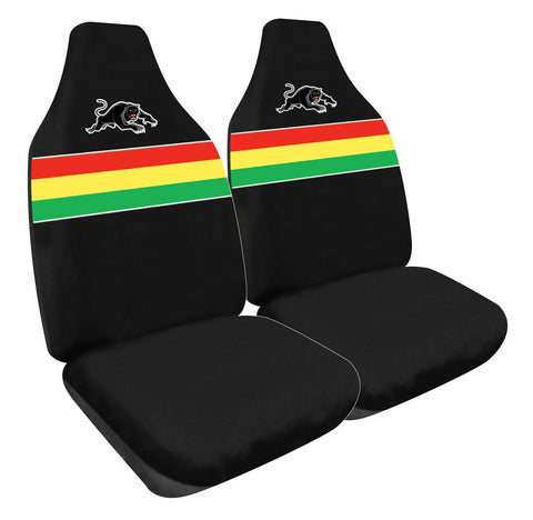 NRL Front Car Seat Covers - Penrith Panthers - Set Of 2 - One Size Fits All