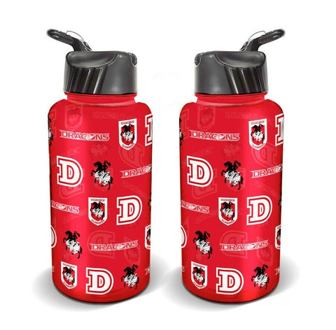 NRL Flip Drink Bottle 1L - St George Illawarra Dragons - BPA Free - Water Bottle