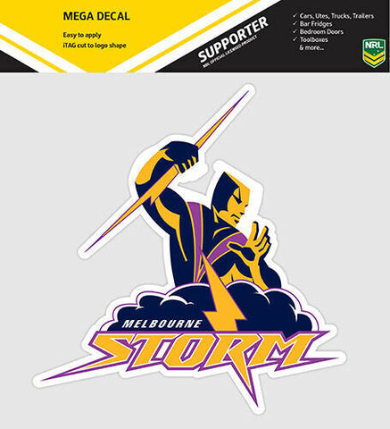 NRL Mega Decal - Melbourne Storm - Car Sticker 250mm - Retro Logo