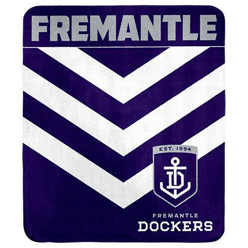 AFL Polar Fleece Blanket - Fremantle Dockers - 150x130cm - Throw Rug
