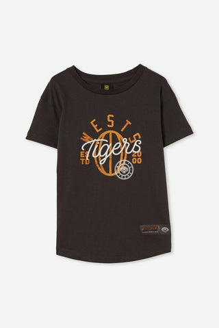 NRL Kids Puff Print Tee Shirt - West Tigers - Toddler Youth T-Shirt