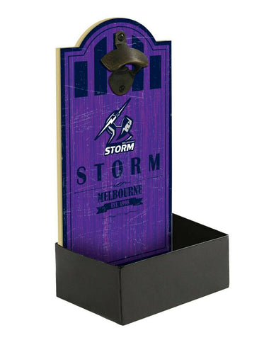 NRL Wall Bottle Opener with Catcher - Melbourne Storm - Gift