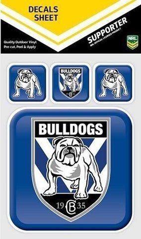 NRL App Stricker Decal Set - Canterbury Bulldogs - 13x13CM Large 4x4CM Small