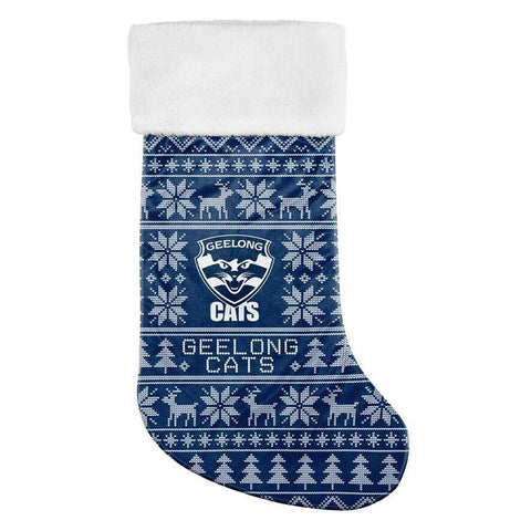 AFL Christmas Stocking - Geelong Cats - Sweater Print - XMAS