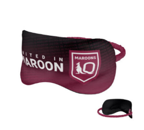 NRL Sleep Mask - Queensland Maroons - Reversible - Washable - One Size - QLD