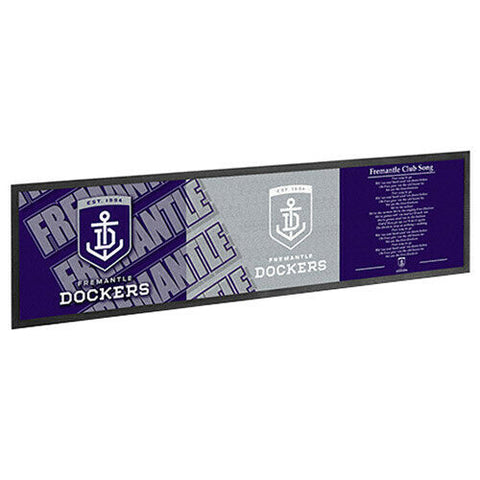 AFL Bar Runner - Fremantle Dockers - Bar Mat - Team Song - 25cm x 90cm