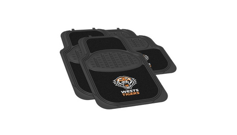 NRL Car Floor Mats - West Tigers - Set Of 4 - Universal Size Fit - BNWT