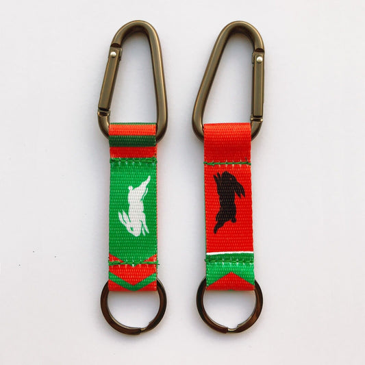 NRL Carabiner Key Ring - South Sydney Rabbitohs - Keyring - Clip and Ring