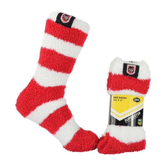 NRL Fluffy Bed Socks - St George Illawarra Dragons - One Pair
