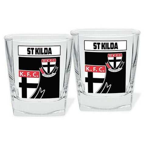 AFL Spirit Drink Glass Set Of Two - St Kilda Saints - 250ml Cup