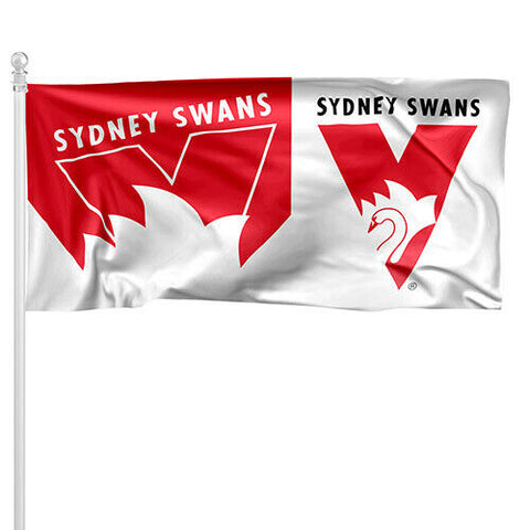 AFL Pole Flag - Sydney Swans - 90cm x 180cm - Steel Eyelet For Hanging