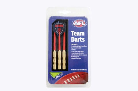 AFL Melbourne Demons - Set Of 3 With Carry Case - 24 Gram Dart - Brass