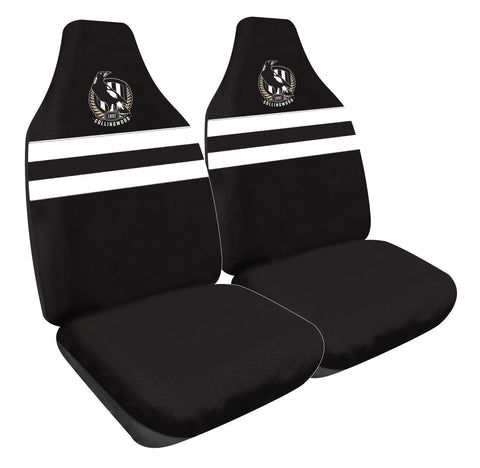 AFL Front Car Seat Covers - Collingwood Magpies  - Set Of 2 One Size Fits All