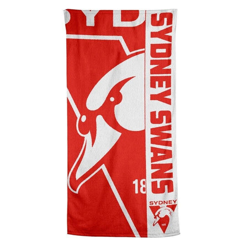 AFL Beach Towel - Sydney Swans - Bath - Team Logo - 150cm x 75cm