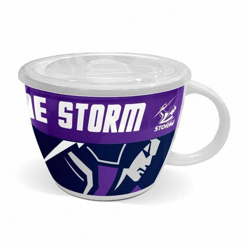 NRL Soup Mug with Lid - Melbourne Storm - Ceramic - 850mL Capacity
