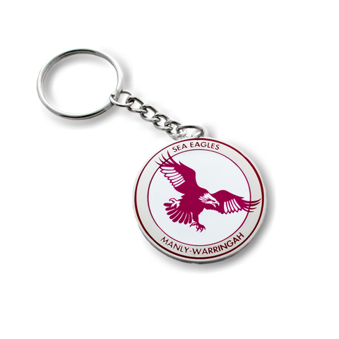 NRL Heritage Metal Key Ring  - Manly Sea Eagles - Logo Keyring - Rugby League