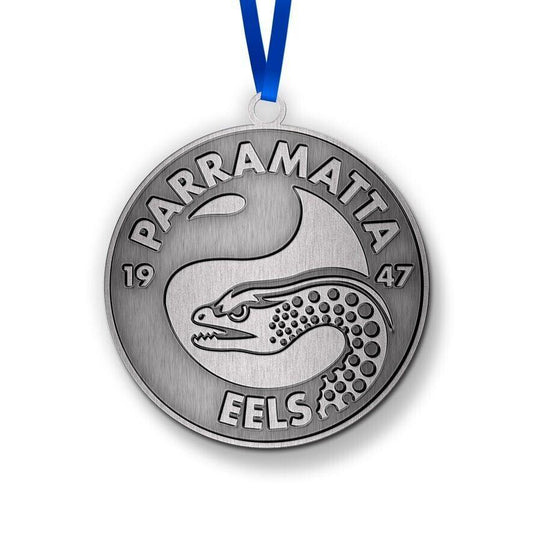 NRL Christmas Metal Ornament - Paramatta Eels - Approx. 70 x 50mm