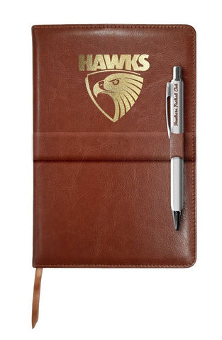 AFL Notebook & Pen Set - Hawthorn Hawks - A5 60 Page Pad