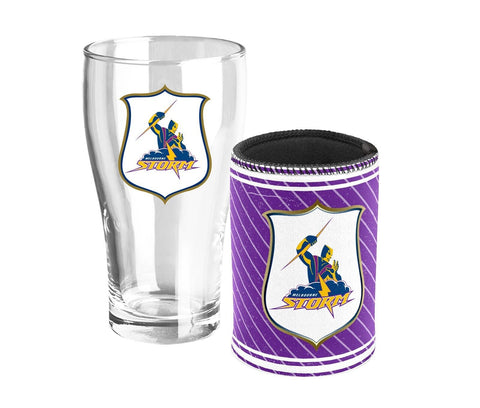 NRL Heritage Pint and Can Cooler Set - Melbourne Storm - Stubby Cooler