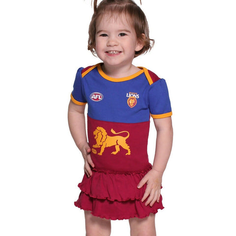 AFL Girls Tutu Footy Suit Body Suit - Brisbane Lions - Baby Toddler Infant