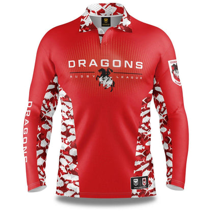 NRL Long Sleeve Reef Runner Fishing Shirt - St George Illawarra Dragons - YOUTH