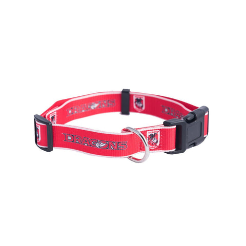 NRL Adjustable Dog Collar - St George Illawarra Dragons - Small To Large