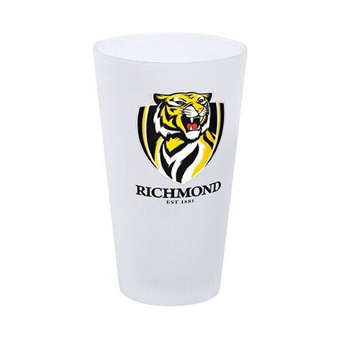 AFL Frosted Conical Glass Set Of Two - Richmond Tigers - 500ml