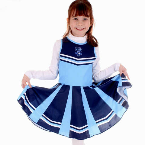 NRL Cheerleader Dress - New South Wales Blues - NSW - Girls Footy Suit Toddler