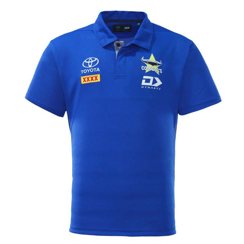 NRL 2023 Media Polo Shirt - North Queensland Cowboys - Adult - BLUE - DYNASTY