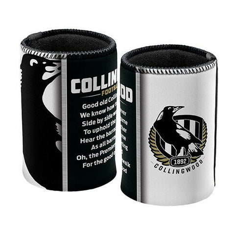 AFL Drink Stubby Cooler - Set Of Two - Team Song - Collingwood Magpies -