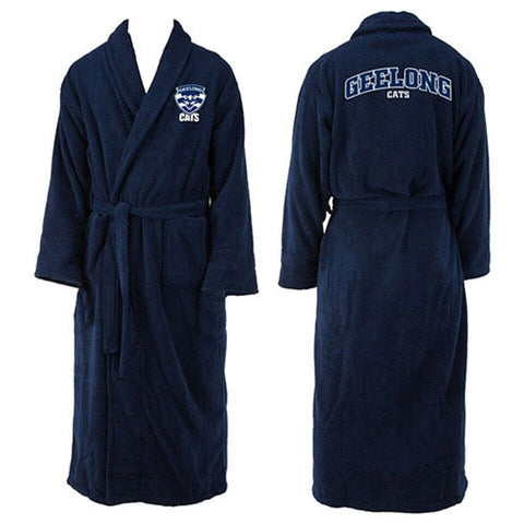 AFL Long Sleeve Bath Robe - Geelong Cats - Dressing Gown - Adult