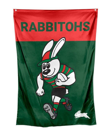 NRL Mascot Wall Flag - South Sydney Rabbitohs - Cape Flag - Approx 100cm x 70cm