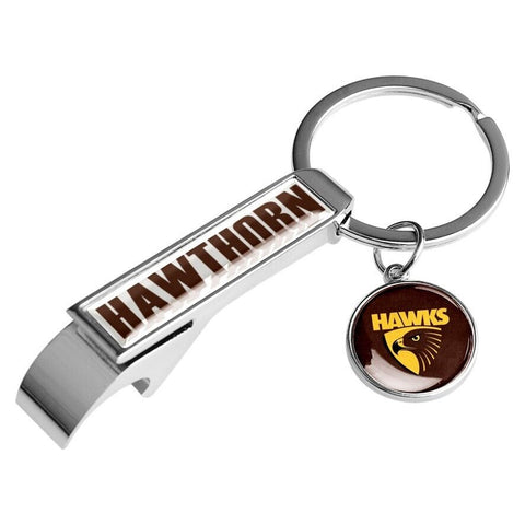AFL Bottle Opener Key Ring - Hawthorn Hawks - Metal Keyring