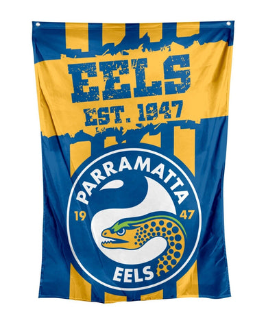 NRL Wall Flag Cape - Parramatta Eels - 150cm x 90cm - Steel Eyelets